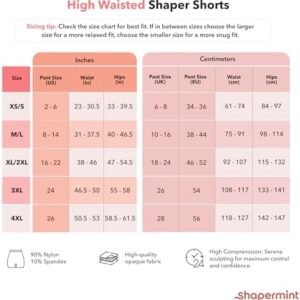 SHAPERMINT High Waisted Shaper Shorts for Ultimate Tummy Control